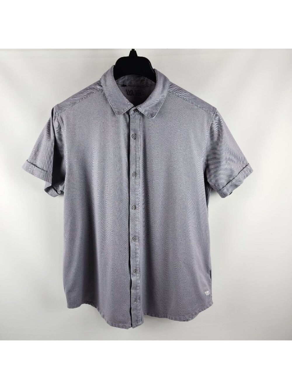 VRST Shirt Mens L Gray S/S Button Up Sport Pointed Collar Shirt